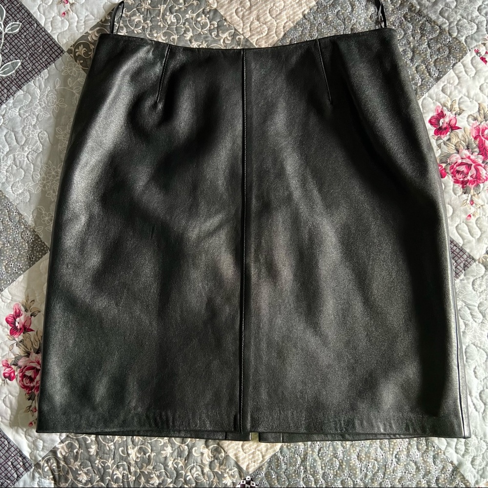 Alfani Black Faux Leather Pencil Skirt